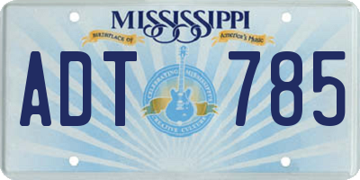 MS license plate ADT785