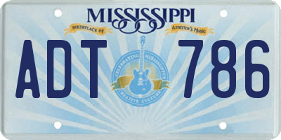 MS license plate ADT786