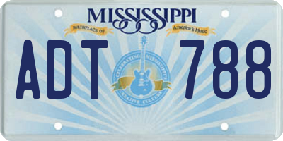 MS license plate ADT788
