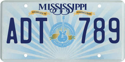 MS license plate ADT789