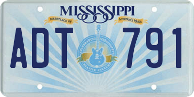 MS license plate ADT791
