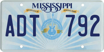 MS license plate ADT792