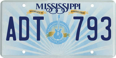 MS license plate ADT793