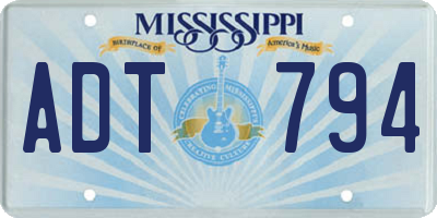MS license plate ADT794