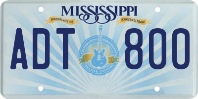 MS license plate ADT800