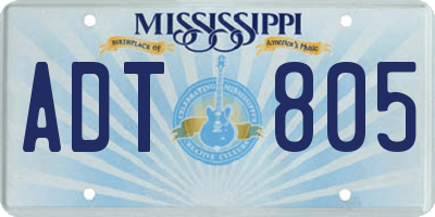MS license plate ADT805