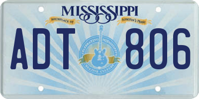 MS license plate ADT806