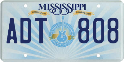 MS license plate ADT808