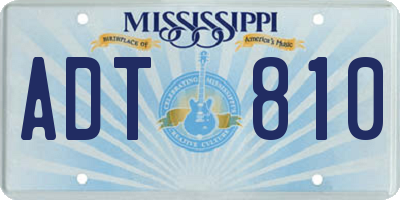 MS license plate ADT810