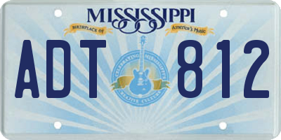 MS license plate ADT812