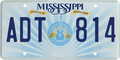 MS license plate ADT814