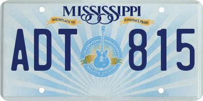 MS license plate ADT815