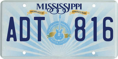 MS license plate ADT816