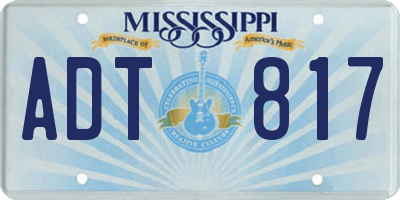 MS license plate ADT817