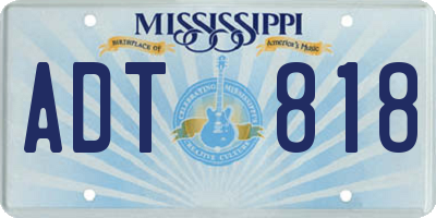 MS license plate ADT818