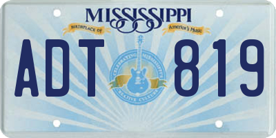 MS license plate ADT819