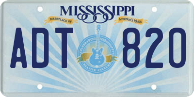 MS license plate ADT820