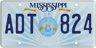 MS license plate ADT824