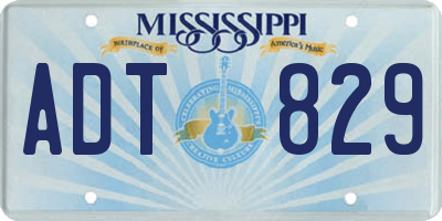 MS license plate ADT829
