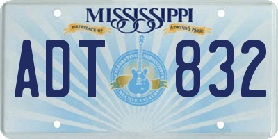 MS license plate ADT832