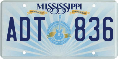 MS license plate ADT836
