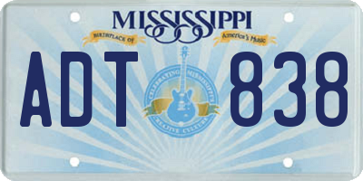 MS license plate ADT838