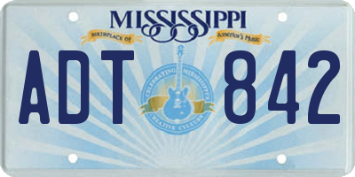 MS license plate ADT842