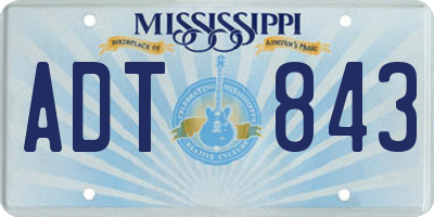 MS license plate ADT843
