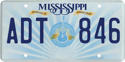 MS license plate ADT846