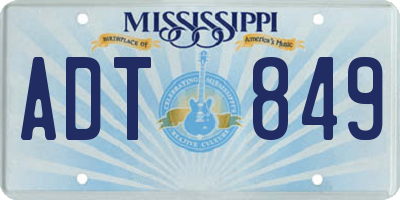 MS license plate ADT849