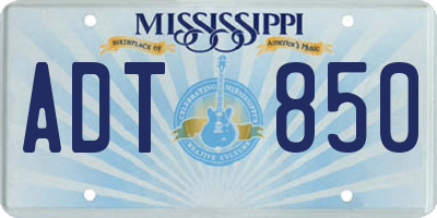 MS license plate ADT850