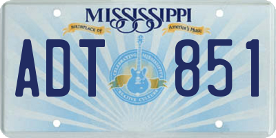 MS license plate ADT851