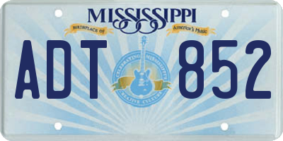 MS license plate ADT852
