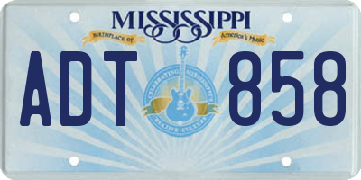 MS license plate ADT858