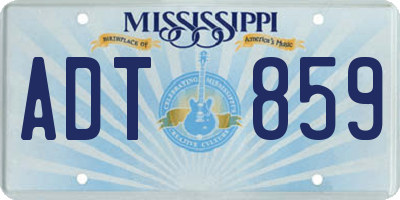 MS license plate ADT859