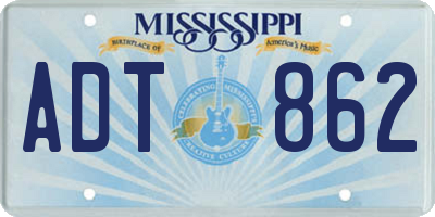 MS license plate ADT862