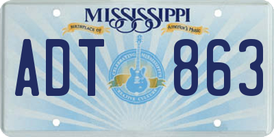 MS license plate ADT863