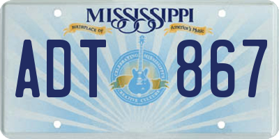 MS license plate ADT867