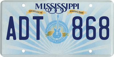 MS license plate ADT868