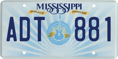 MS license plate ADT881