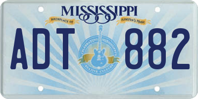 MS license plate ADT882