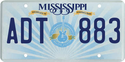 MS license plate ADT883