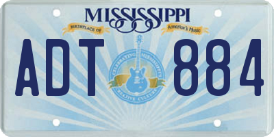 MS license plate ADT884