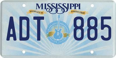 MS license plate ADT885