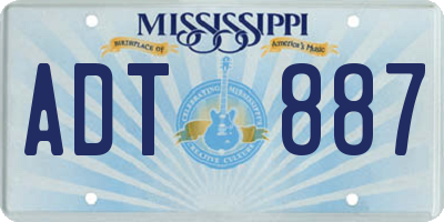MS license plate ADT887