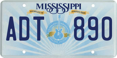 MS license plate ADT890