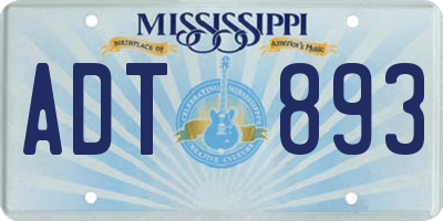 MS license plate ADT893