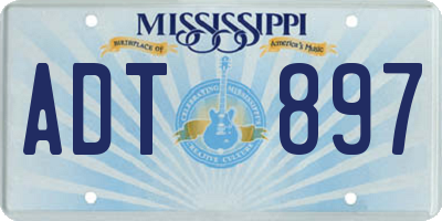 MS license plate ADT897