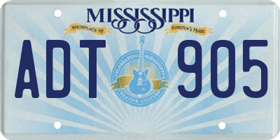 MS license plate ADT905