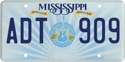 MS license plate ADT909